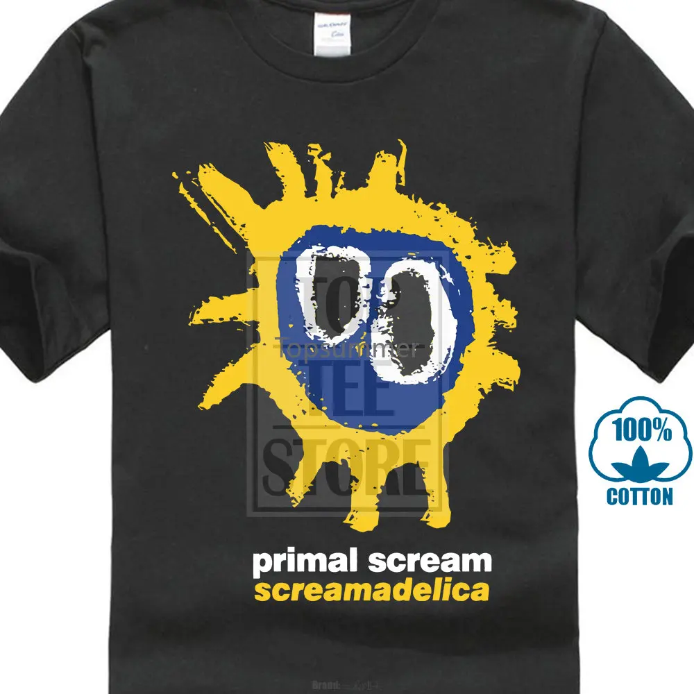Primal Scream Screamadelica Maglietta Nera Da Uomo The Stone Roses The Church