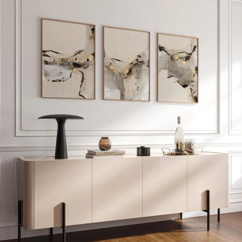 ملصقات تجريدية محايدة حديثة بيج ، لوحة قماشية بسيطة اسكندنافية ، صورة جدارية ، فن اسكندنافي ، غرفة معيشة ، ديكور منزلي 2