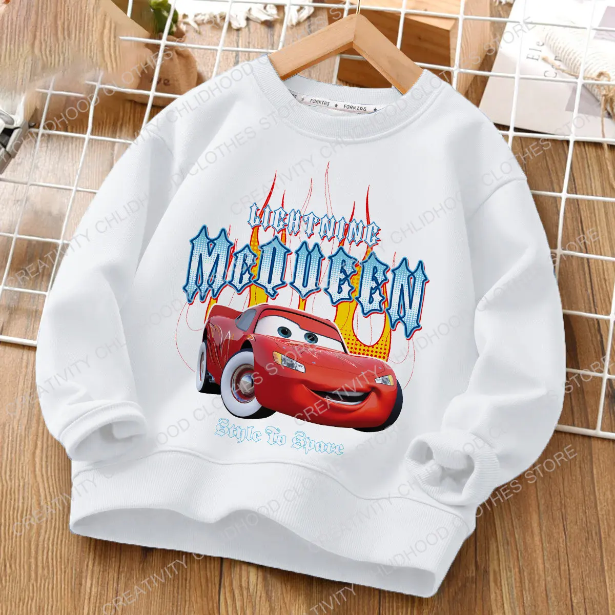 Autumn Disney Cars Girl Boy Sweatshirts Children Cartoons Kawaii Print  Hoodies Kid Pullover Casual Cotton Clothes Fashion Tops