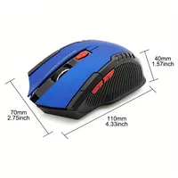 2.4Ghz Gaming Wireless Mouse for MacBook Air Pro 2018-2022 With USB Receiver 1000-1600 Adjustable DPI PC Computer Gaming Mouse 5