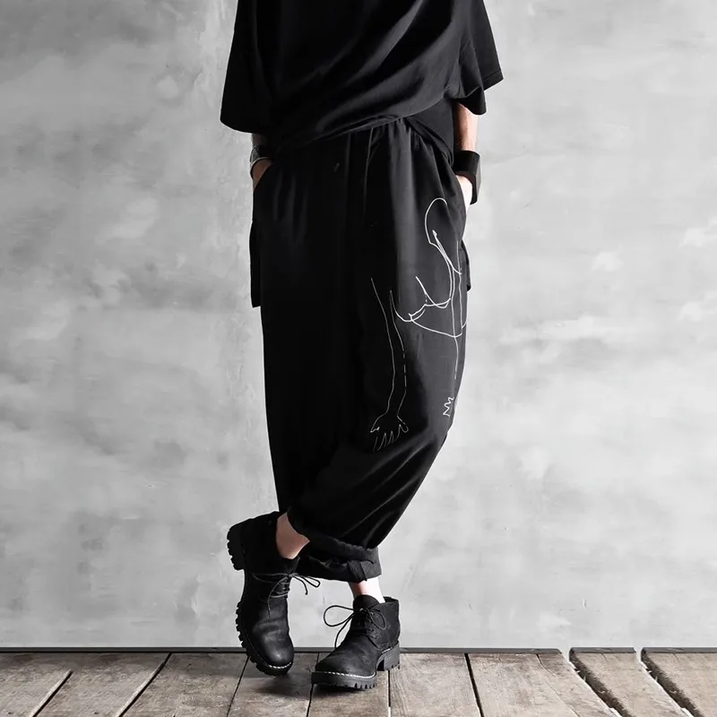 

Y3 Fold Wide leg Pants Elastic Waist Pants Yohji Yamamoto Homme Pants for Man Casual Trousers Owens Men‘s Pants
