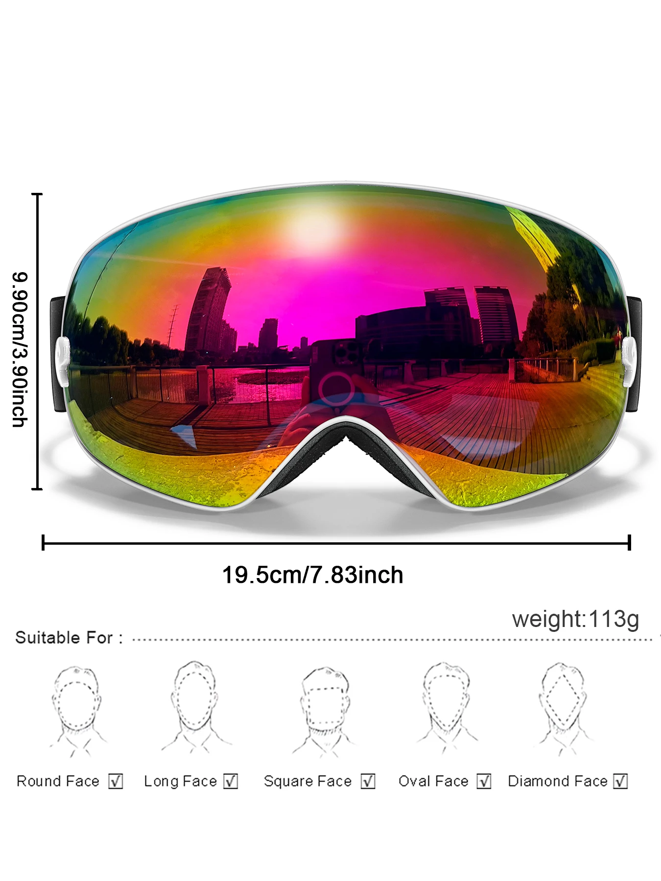 Classics Ski Goggles Double Layers Anti-fog Big Ski Glasses UV400 Skiing Mask Snowboard Men Women Winter Sports Snow Goggles 5