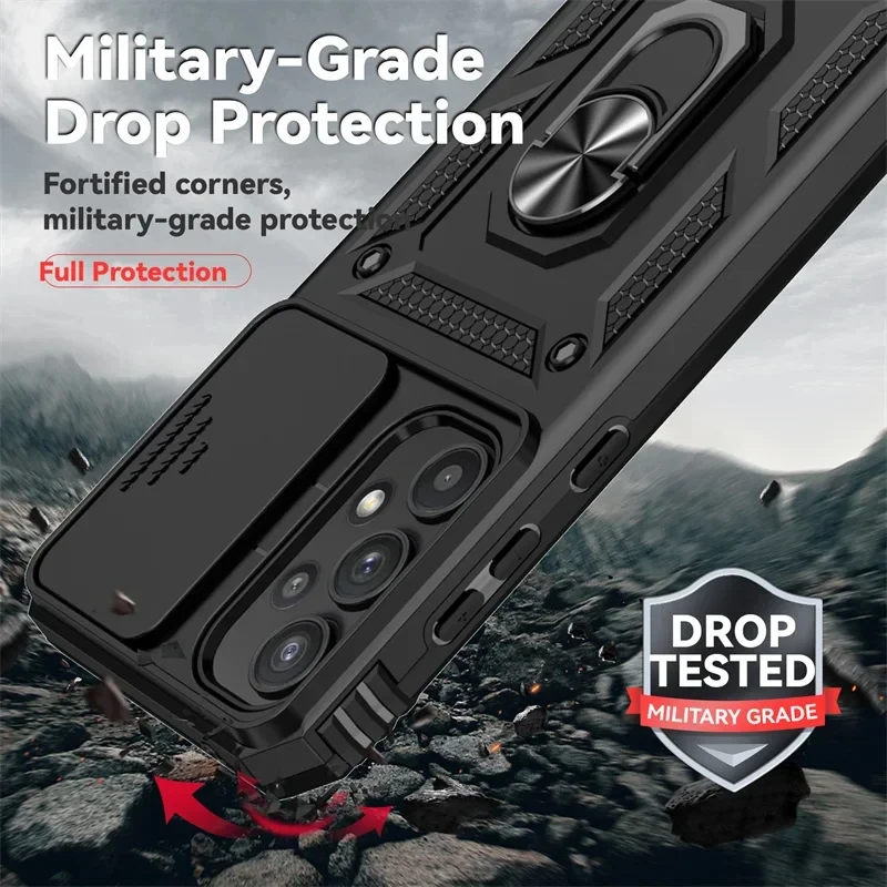 Armor Shockproof Slide Camera Lens Phone Case