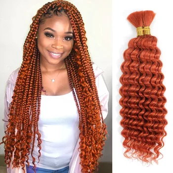 Deep Wave Bulk Human Hair for Braiding No Weft 100g (1 Pack-2 Bundles) Brazilian Virgin Human Hair Braiding Hair For BOHO Braids 1
