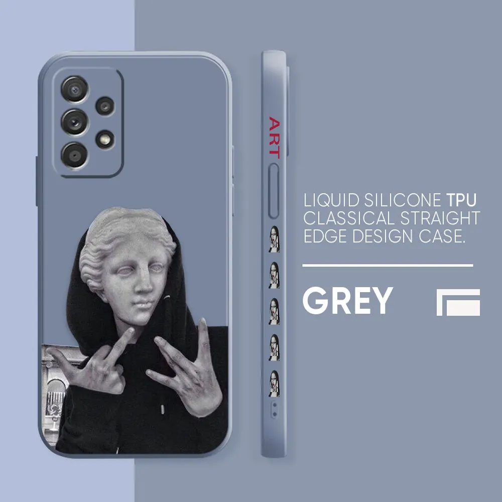 thumbnail image 1 of Funda para Samsung Galaxy A91 A73 A72 A71 A52 A51 A33 A31 A02S AO3S 4G 5G Color funda de silicona líquida Mona Lisa Art, 1 of 5