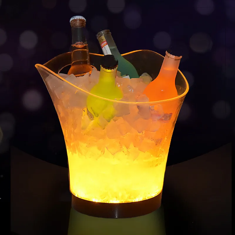 6L Ice Bucket Transparent Ingot-Shaped Ice Bucket Champagne Red Wine Beer Hotel Wine Storage Home Bar Tools