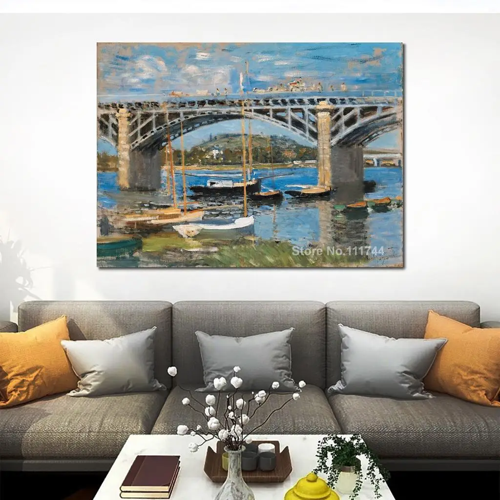 

Paintings for Bedroom The Bridge Over The Seine Claude Monet Reproduction Art High Quality Hand Painted