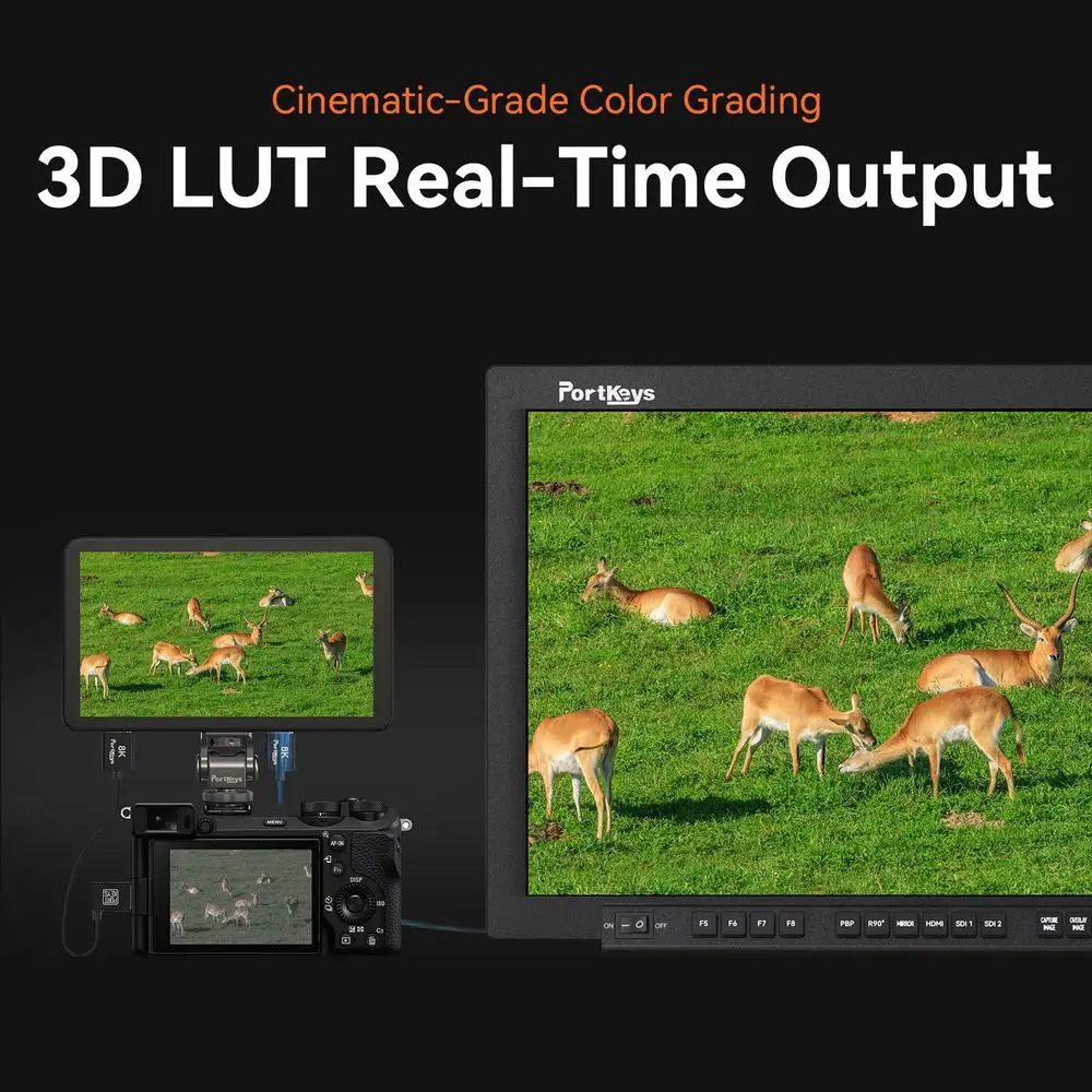 LS7P DSLR Camera Field Monitor, 7 Inch Touch Screen, HD 1920x1080 IPS, On-Camera