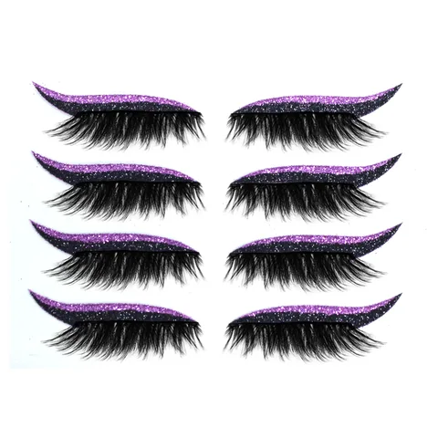 Pairs False Eyelashes Eyeliner Sticker Self-Adhesive Cat Eyes Strips Reusable Waterproof Shiny Eyeliner Stickers Makeup Tools