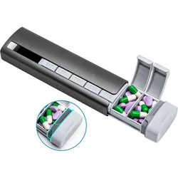 Premium Aluminum 7 - Day Pill Organizer - Durable & Portable Medication Holder (Gray)