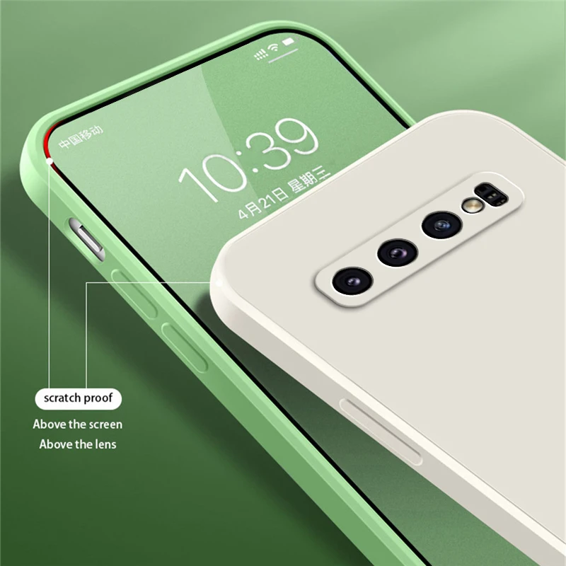 Premium Soft Candy Silicone Back Cover - Square Liquid Design