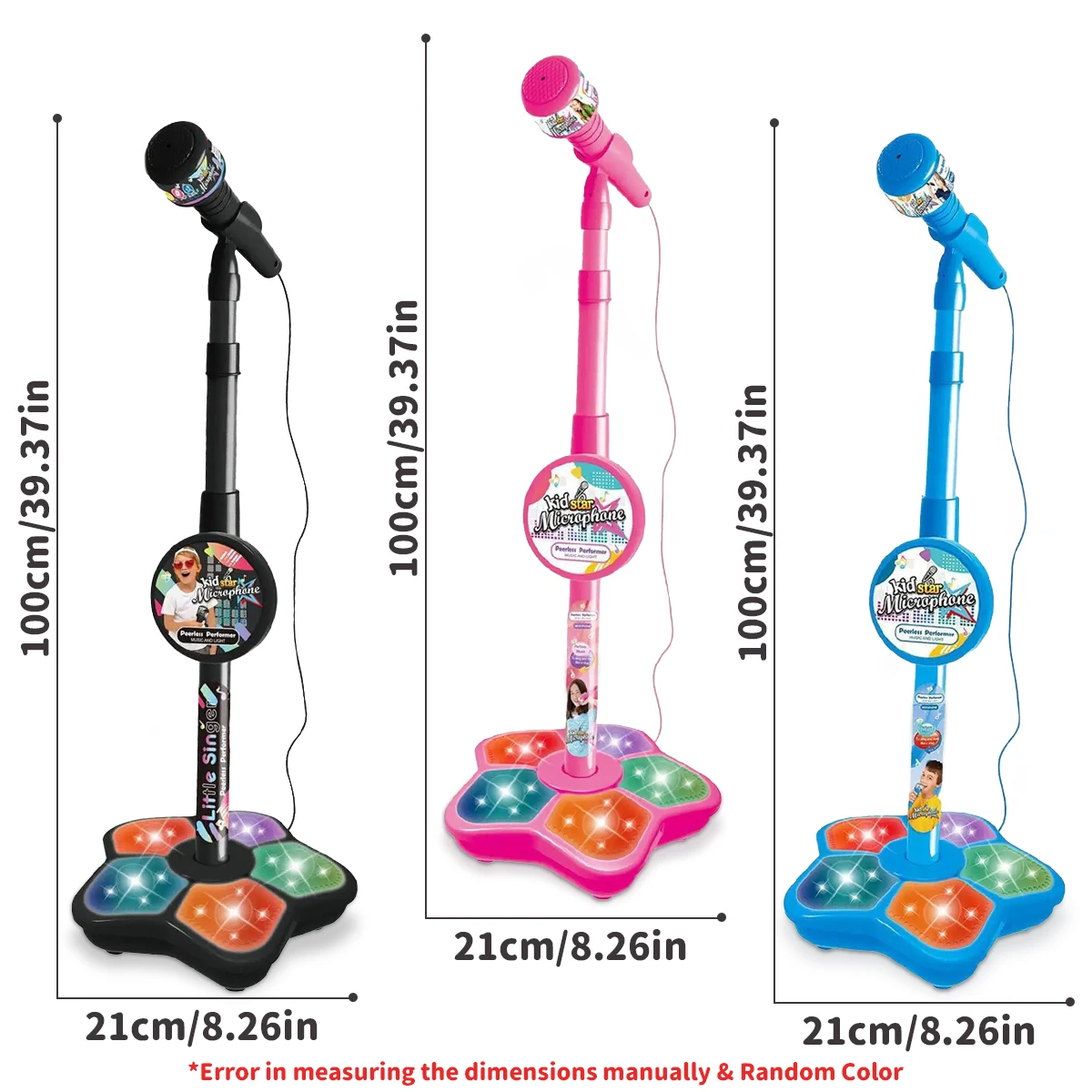 Kids Microphone with Stand Karaoke Song Music Instrument Toys Brain-Training Educational Toy Birthday Gift for Girl Boy 6