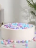 BPA Free Non-Toxic 5.5CM 100pcs Soft Plastic Ball Pit Balls with Bag 4 Colours Purple Pink Light Blue and Pearl White 5