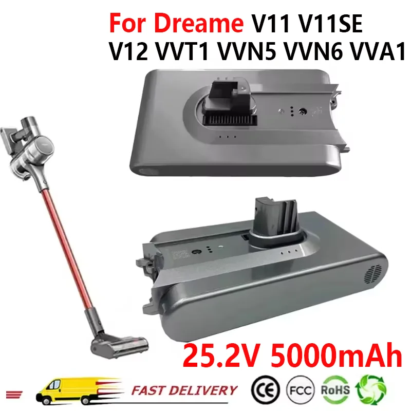 Battery Pack Replacement Battery for Dreame V11 V11SE V12 VVT1 VVN6 VVA1 Replacement Wireless Vacuum Cleaner 18650