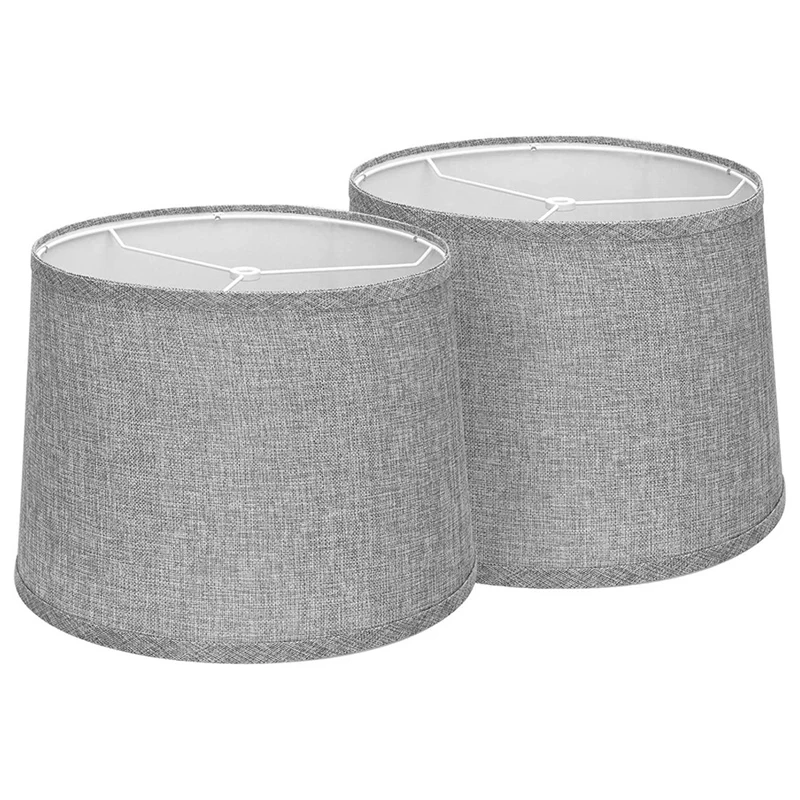 Lamp Shades Natural Linen Lampshades 12.6X11.6X9.8Inch High Replacement Fabric Lampshades For Table Lamp Floor Lamp