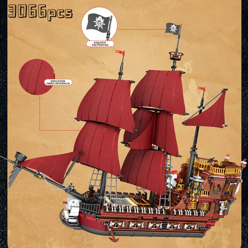 

Creative Expert Ideas Ship Pirate Revenge Pirate Ship Caribbean Blocks Moc Bricks Model Building Blocks Movie Toys 66010