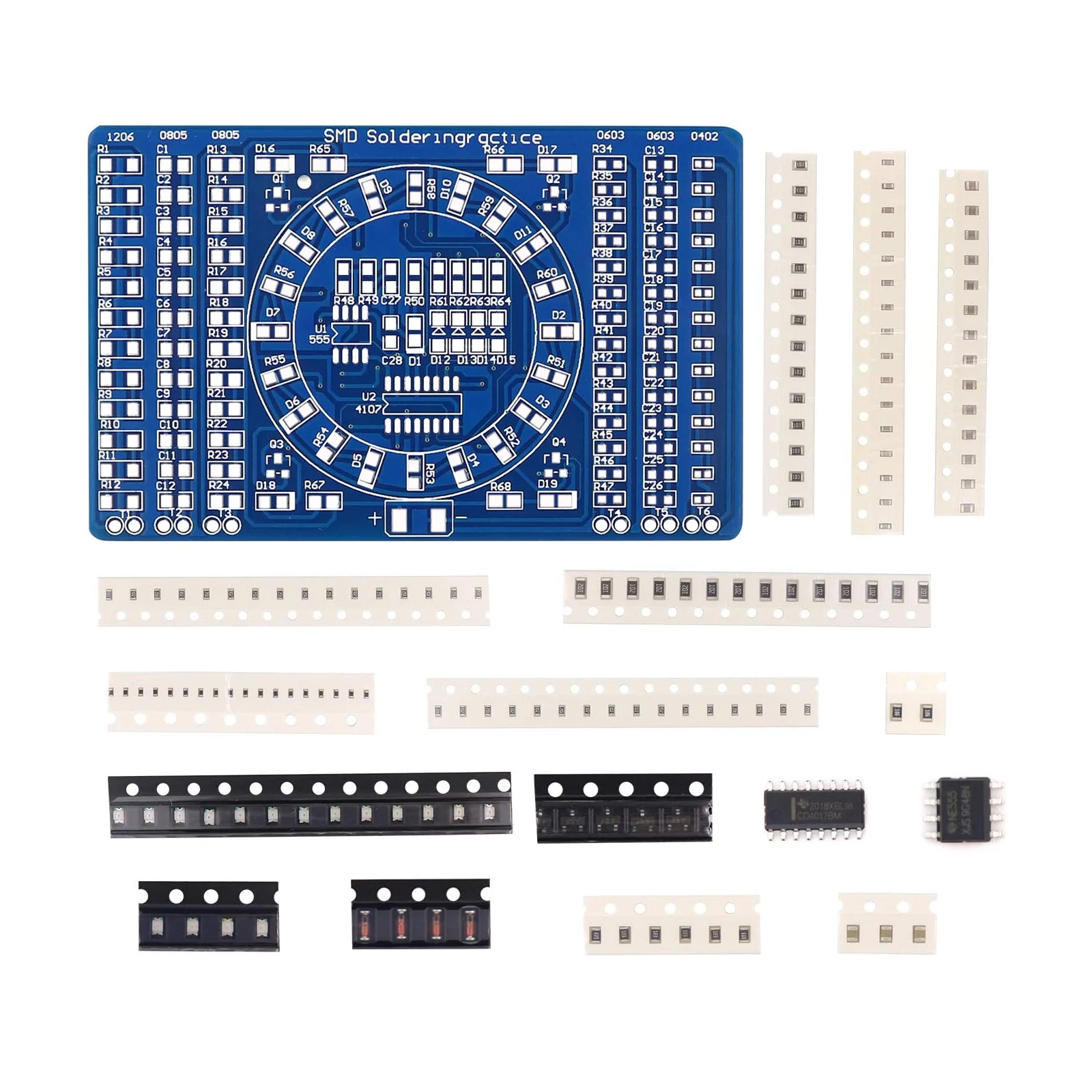 납땜 실습 SMD 회로 기판 LED 전자 SMT 부품 DIY PCB 키트 프로젝트 도구 기본 납땜 키트