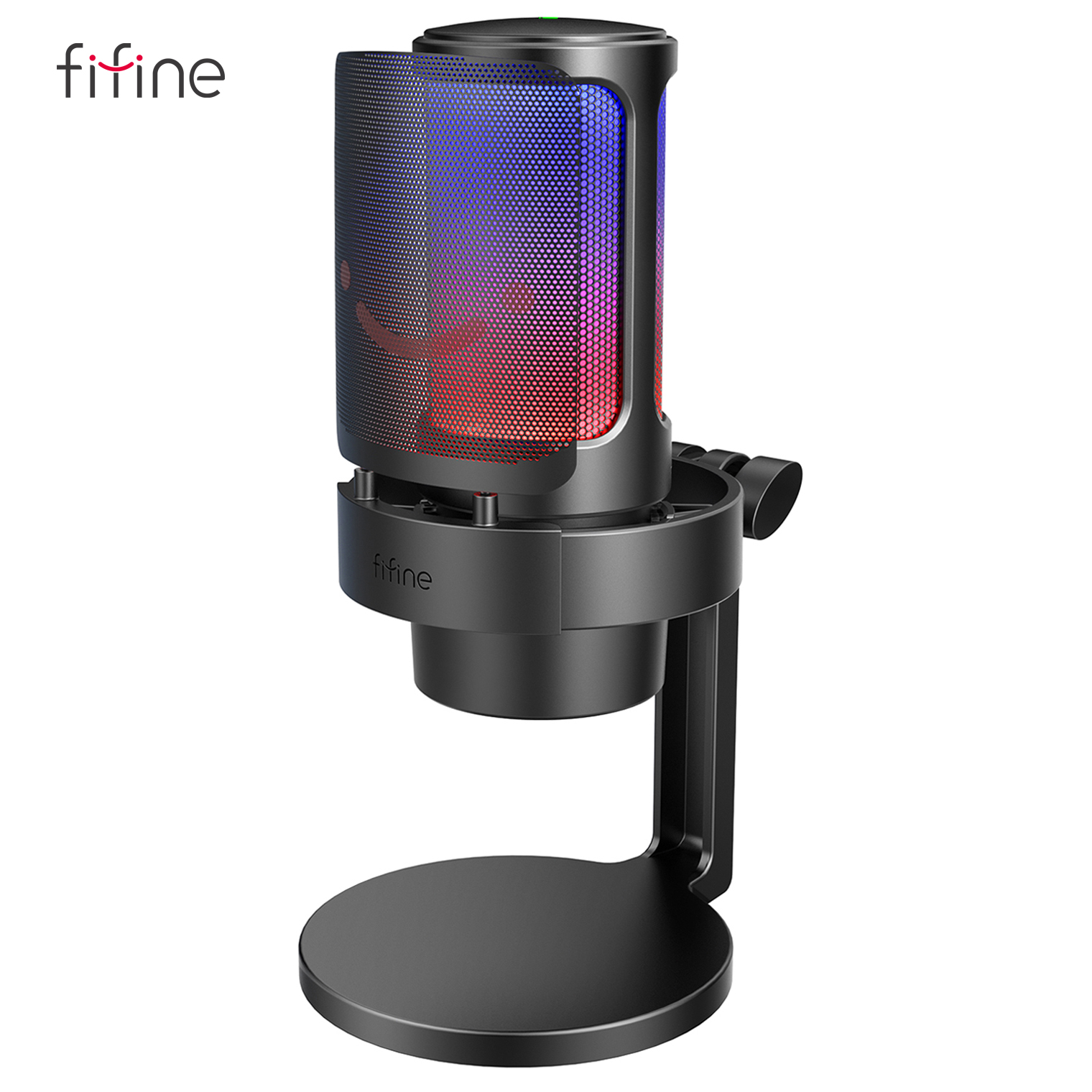 FIFINFIFINE USB Gaming Microfono para PC Mac PS4 PS5, RGB Condensador MicrÃ³fono per Streaming,Podcasts, con Control RGB A8