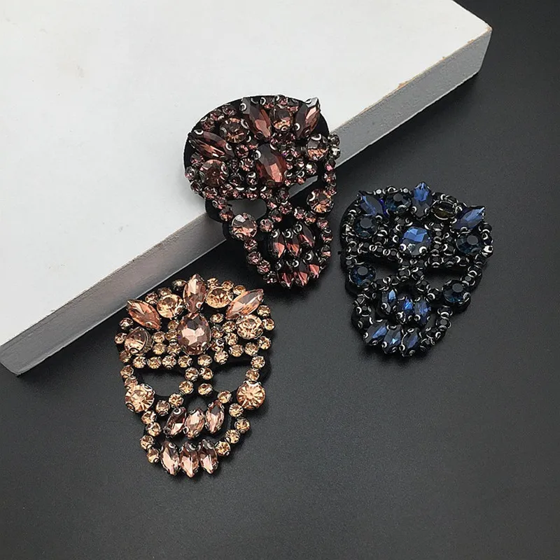 Handmade skull cloth stickers DIY clothes decoration accessories patch applique clothes hole patch stickers 1PCS embroidery cloth patches