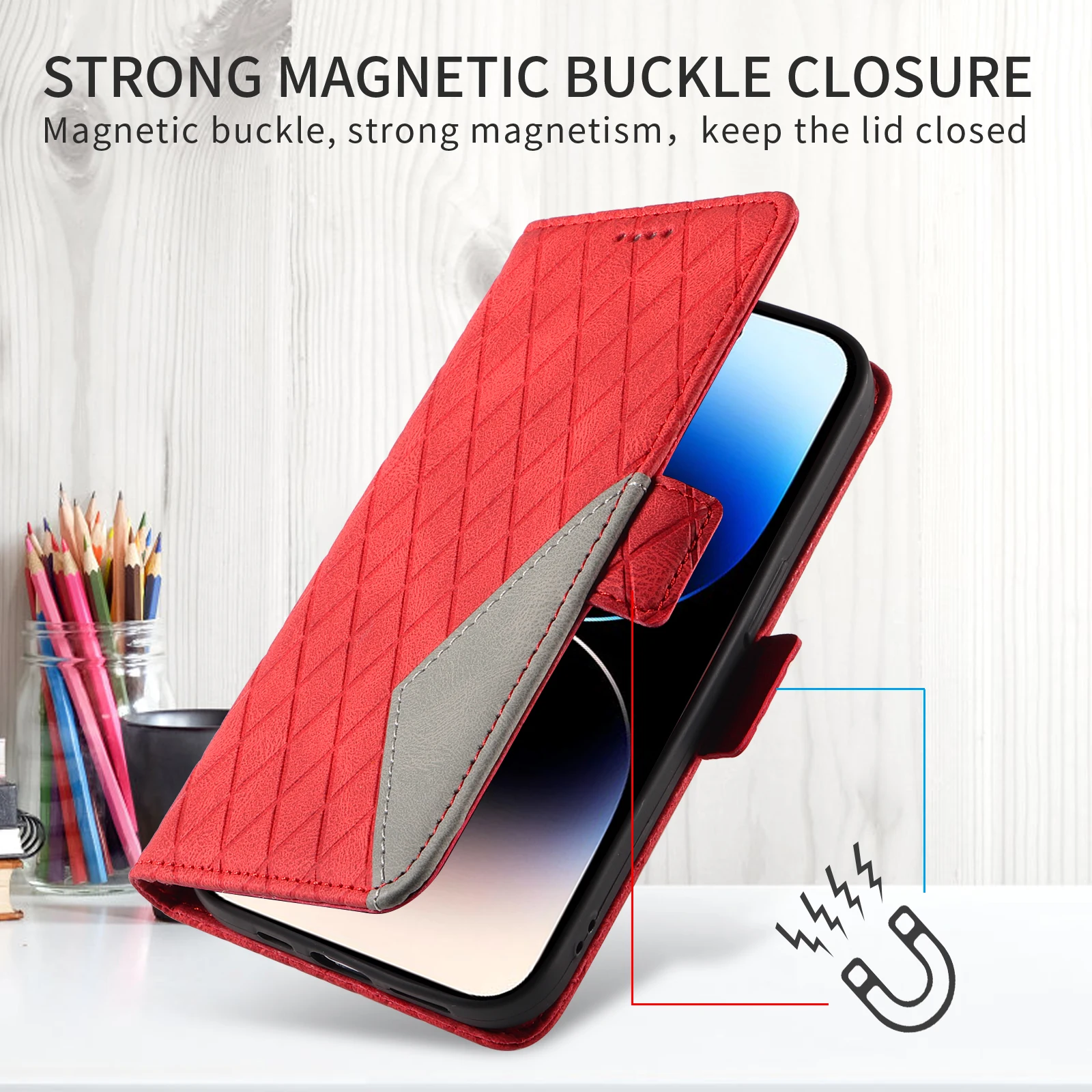 Elegant Magnetic Leather Wallet Phone Case Cover