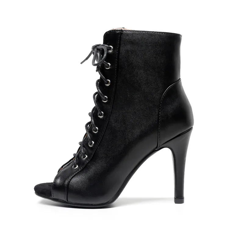 High Top Latin Dance Shoes for Outdoor Women Street Salsa Tango Boots Open Toes Ballroom Women's Heels dance shoes