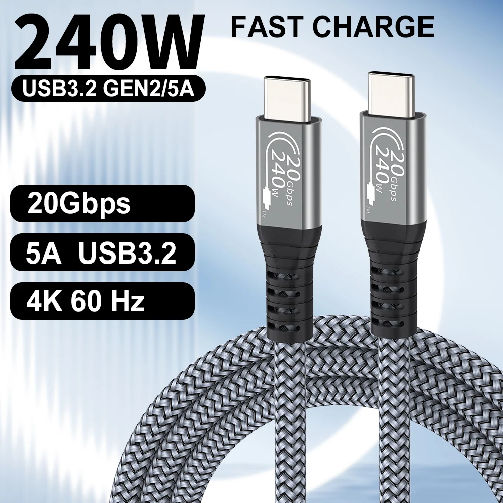 High-Power 240W USB-C to USB-C Fast Charging Cable