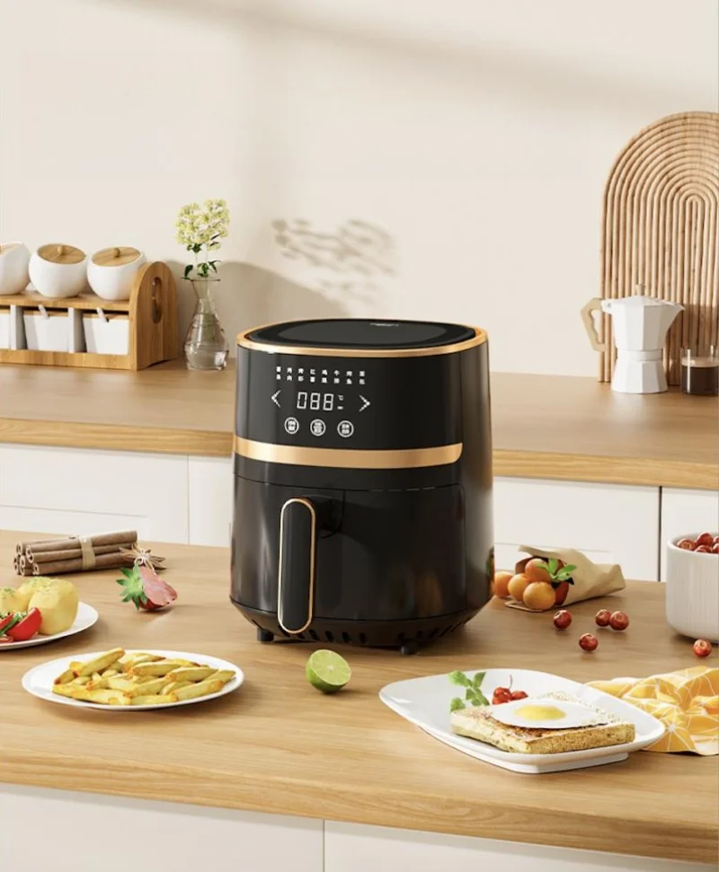 IKIDE 3.5L Smart Electric Large Capacity Automatic Household Baking LED Touch Screen Deep Fryer Without Oil Air Fryer 2