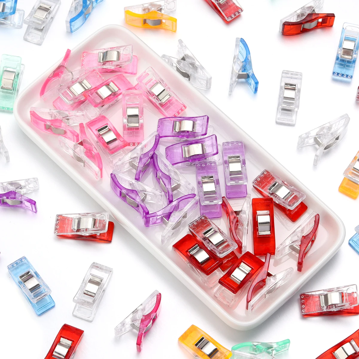 Sewing Clips Colorful Clips Multipurpose Plastic Craft Crocheting Knitting Safety Clothing Color Binding sewing clips garment clips plastic clips clothes clips 20-100pcs