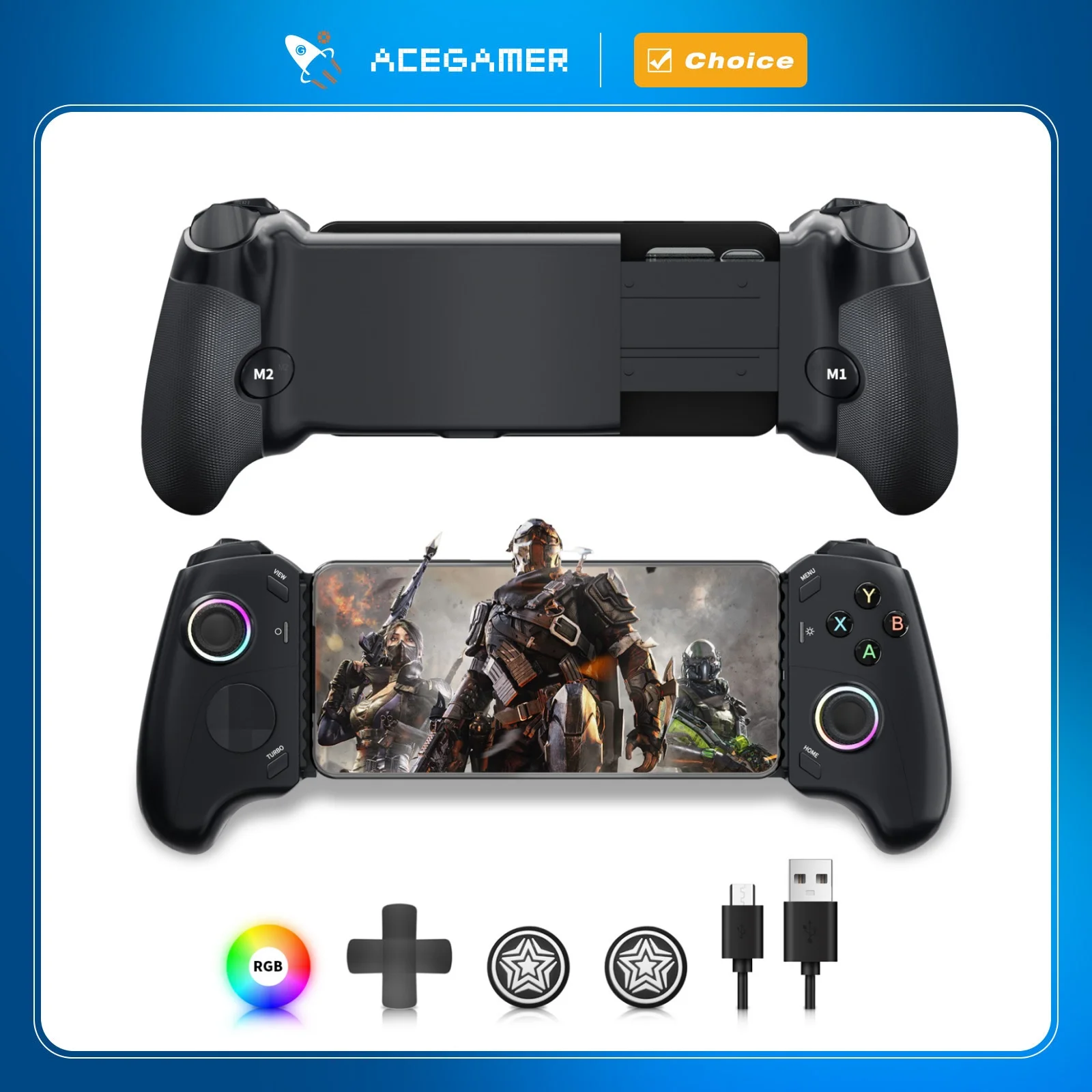 Controller per telefono cellulare per Android con joystick e trigger