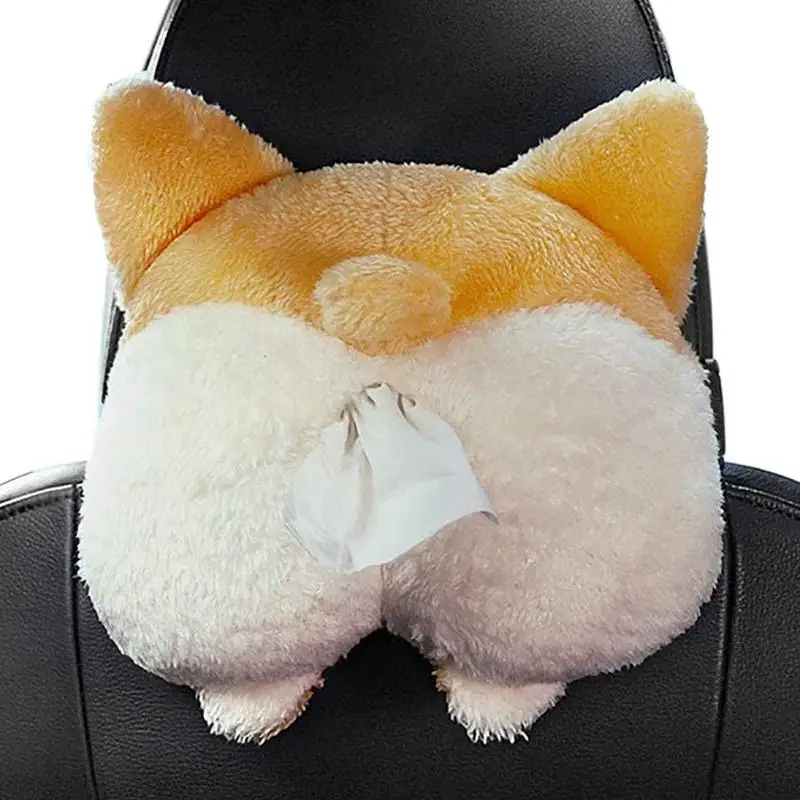 

Plush Tissue Holder For Car Novelty Tissue Box Cover Corgi Armrest Paper Container Plush Doll Decor Tissue Holder For Car Home