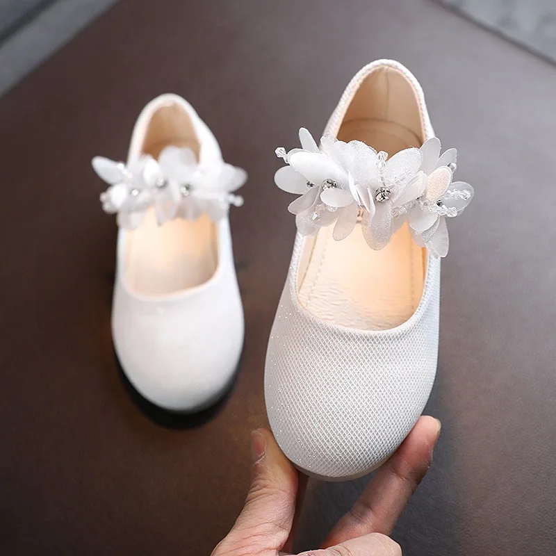 Baby Girls Walking Shoes Kids PU leather Big Flower Summer Princess Shoes Party Wedding Baby Girls Dance Shoes children's shoes for high arches