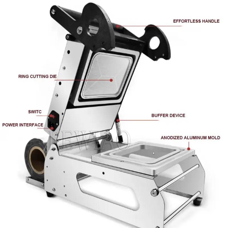 Takeout Lunch Box Hand Pressure Plastic Tray Sealing Machine Manual Food Tray Sealer Fresh Keeping Box Sealing 3