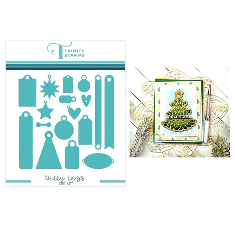 

Christmas Bitty Tags Metal Cutting Dies Hot Foils New 2023 Scrapbooking For Paper Making Embossing Frame Card