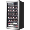 Inch Compressor Wine Cooler, 28 Bottle Wine Refrigerator with Stainless Steel Tempered Glass Door for Red, White or Champagne 1