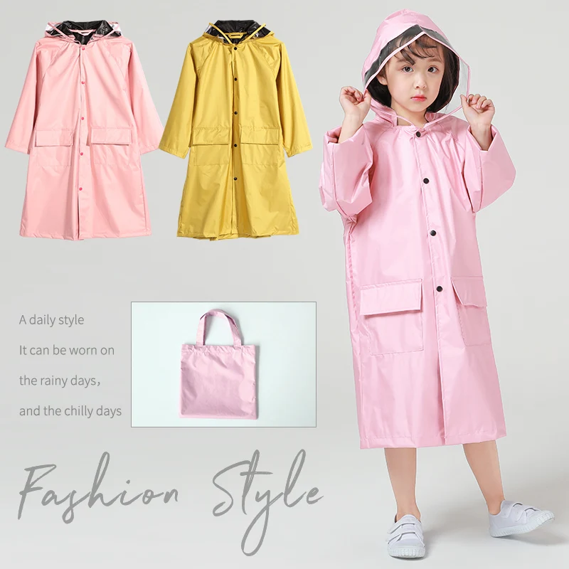 

Fashionable boys and girls raincoat cute raincoat backpack walking pupils primary school pure sunscreen light hat eaves