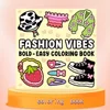 Fashion Vibes Bold & Easy Coloring Book for Adults and Teens - 22 Pages, Mixed Color Paper, Stress Relief, Emotional Release 1