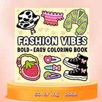 Fashion Vibes Bold & Easy Coloring Book for Adults and Teens - 22 Pages, Mixed Color Paper, Stress Relief, Emotional Release 1