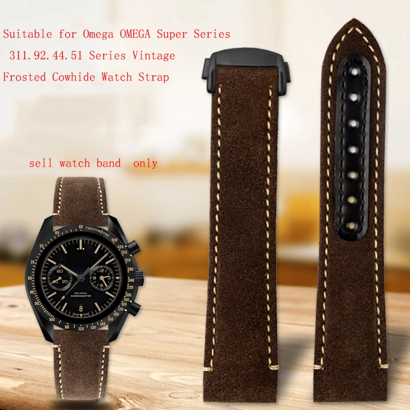 Cinturino In Pelle Da Uomo 21Mm Per Omega Omega Super Series Moon Dark Face 311.92.44 Orologio Cinturino In Pelle Vintage