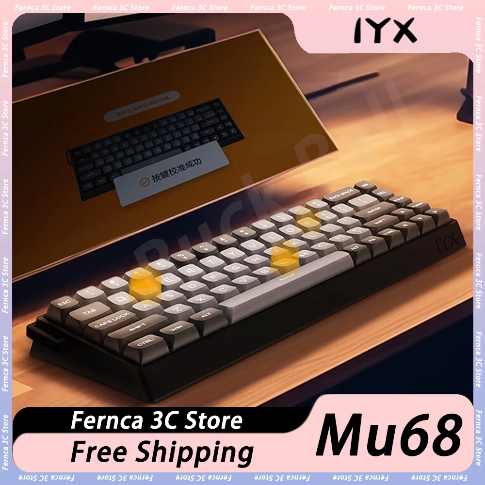 

Механическая клавиатура IYX Mu68 Muscovite 68s, магнитная клавиатура с переключателем, проводная электронная Спортивная клавиатура 8k Return, аксессуары для компьютера, игровые подарки