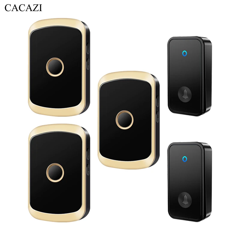 CACAZI Selfpowered Home Wireless Doorbell 60 Chimes 110DB 150M