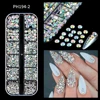 12Grids SS6-SS30 Mixed Nail Rhinestones Shiny Clear/Gold/Pink/Blue Diamond Flat-back Nail Gems Glass Stones Nails Decoration 3