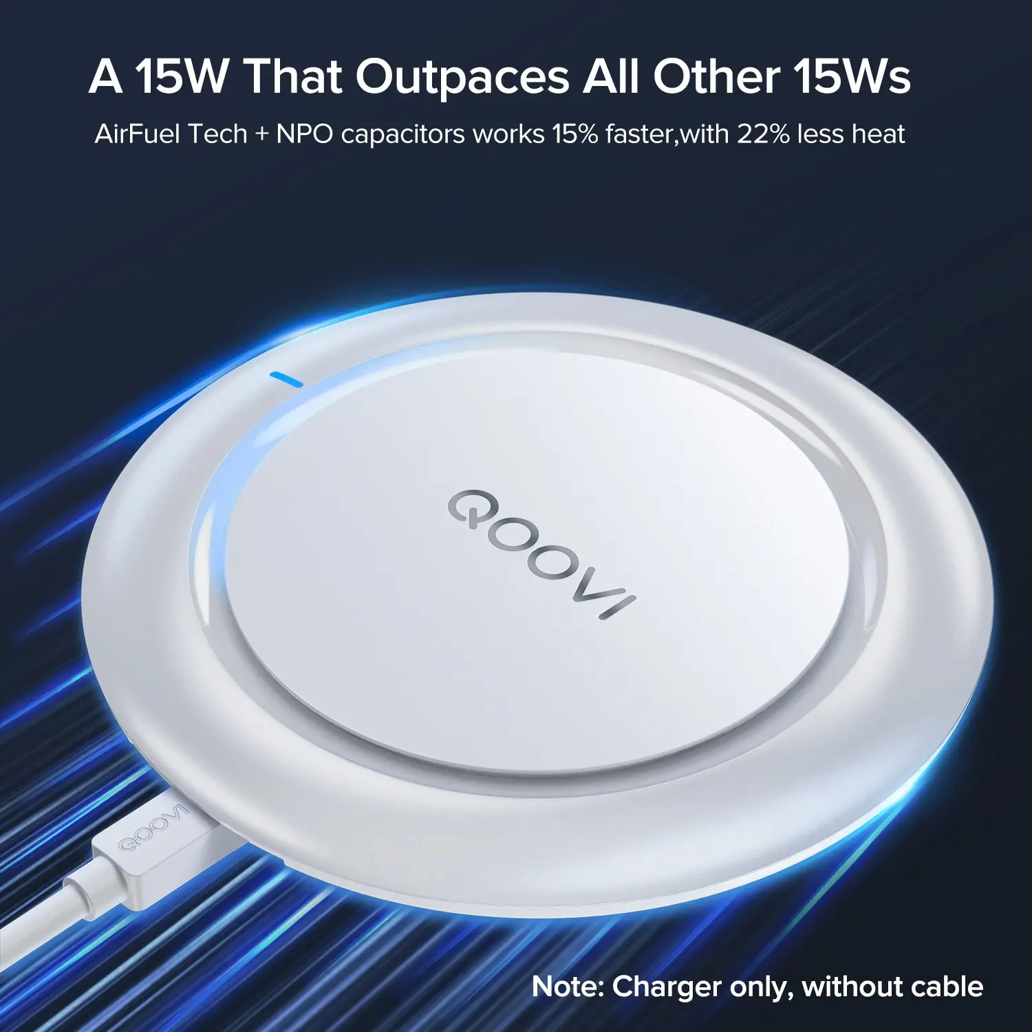 Universal 15W Fast Wireless Charging Pad with USB Qi Technology