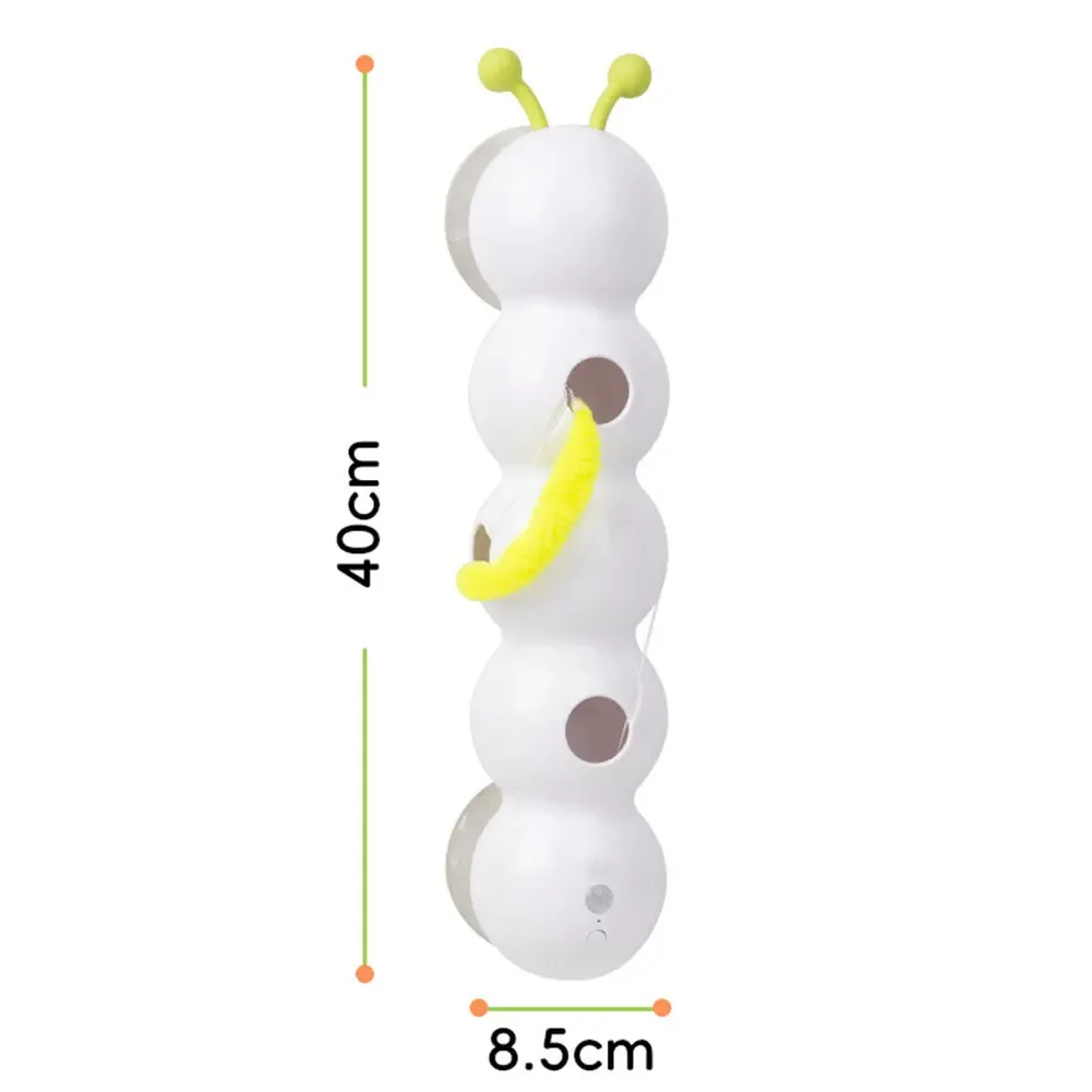 Caterpillar Interactive Cat Toy Motion Activated Teasing Cat Toy Rechargeable Automatic Cat Toy with Tail for Bored Indoor Cats