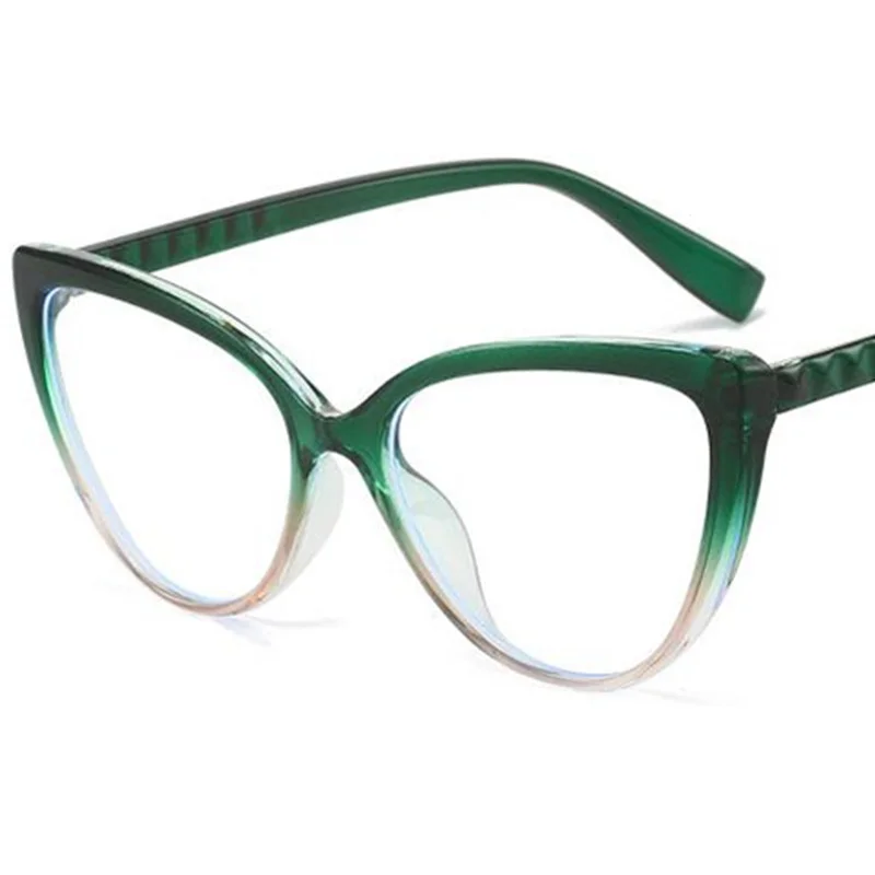 

Модные противосиние зеркальные очки унисекс оптические очки кошачий глаз очки с градиентной оправой простые очки Google
