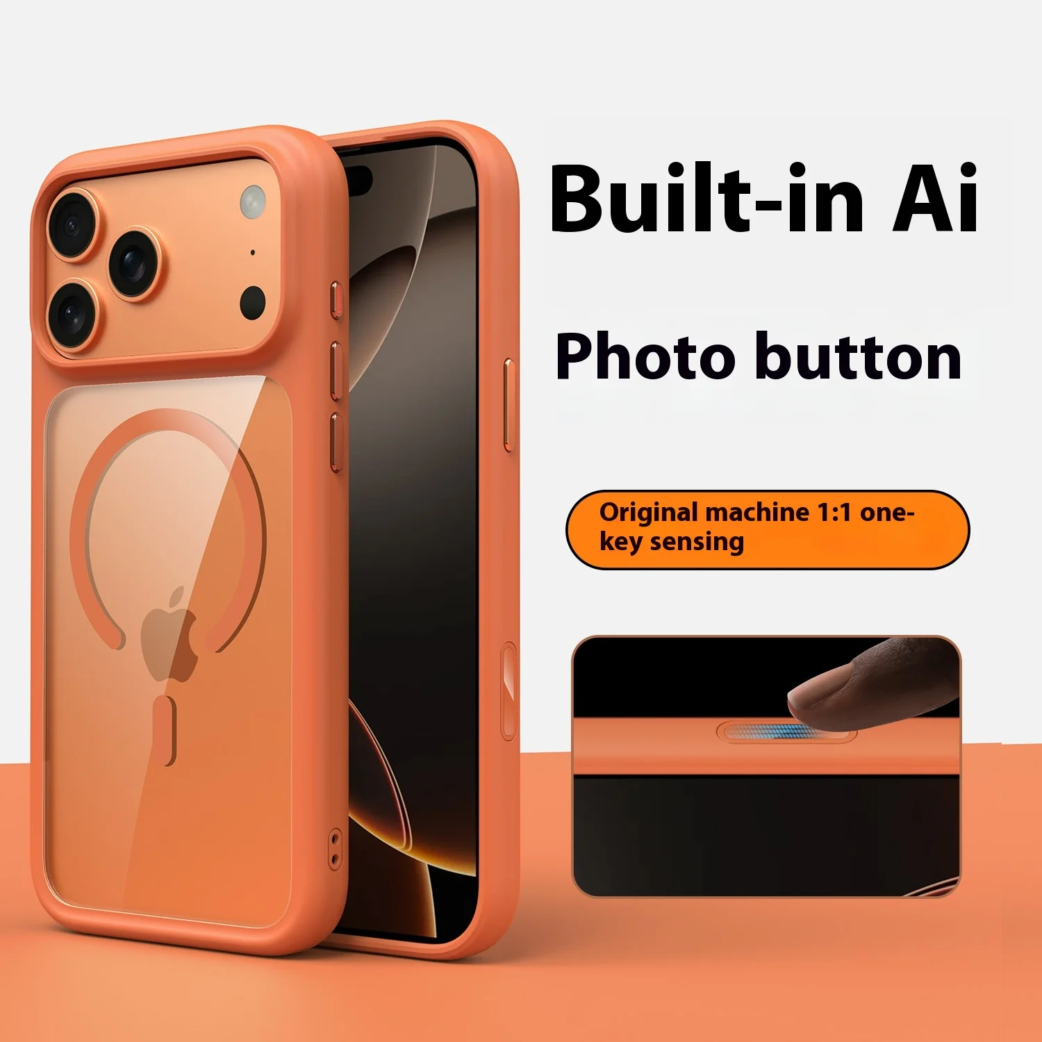 Creative AI Intelligent Camera Button Case with Clear Mixed Armor Magnetic Cover