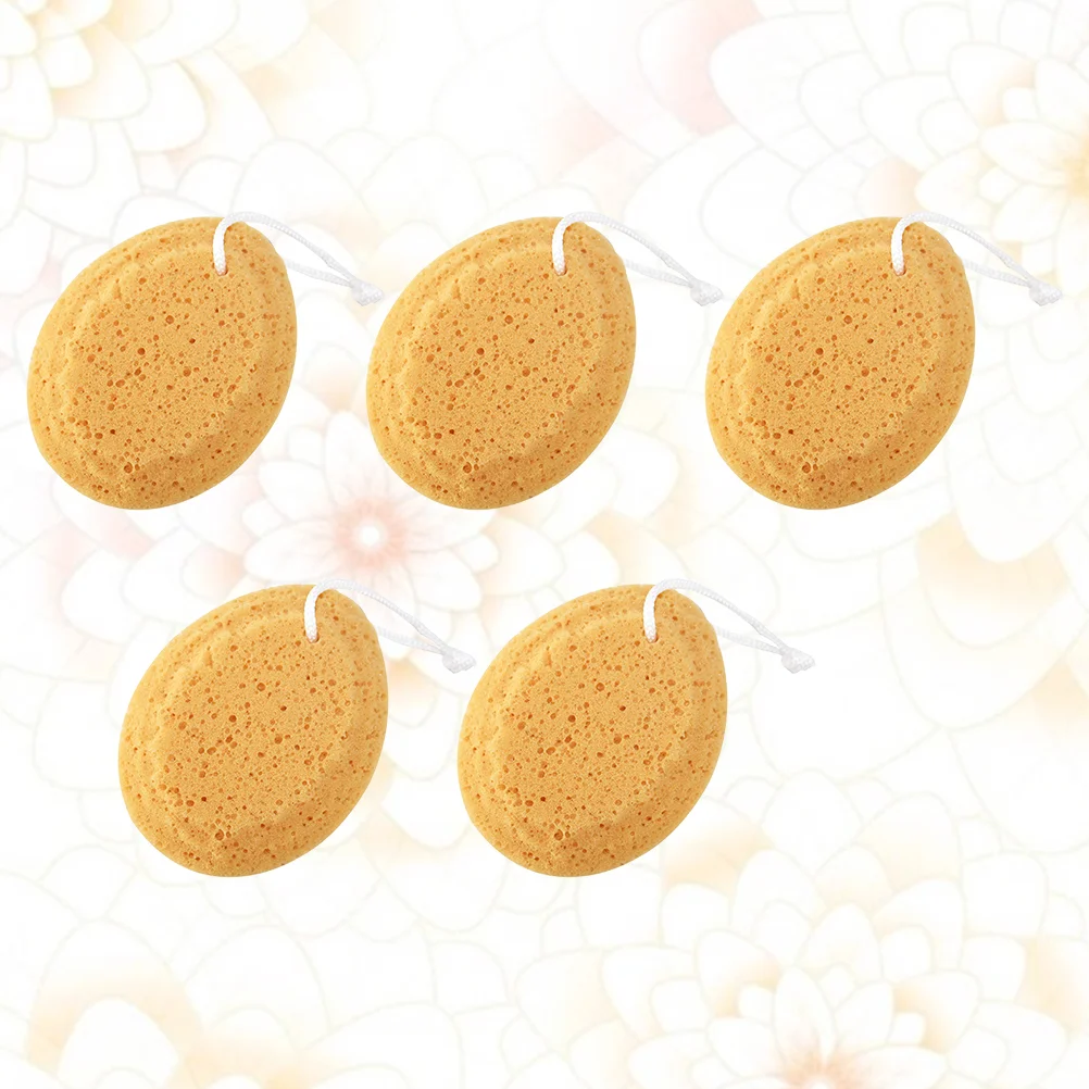 5pcs/10pcs Soft Shower Sponges Honeycomb Bath Exfoliating Sponge Body Scrubber With Hanging Rope Cleansing (Random Pattern) 5