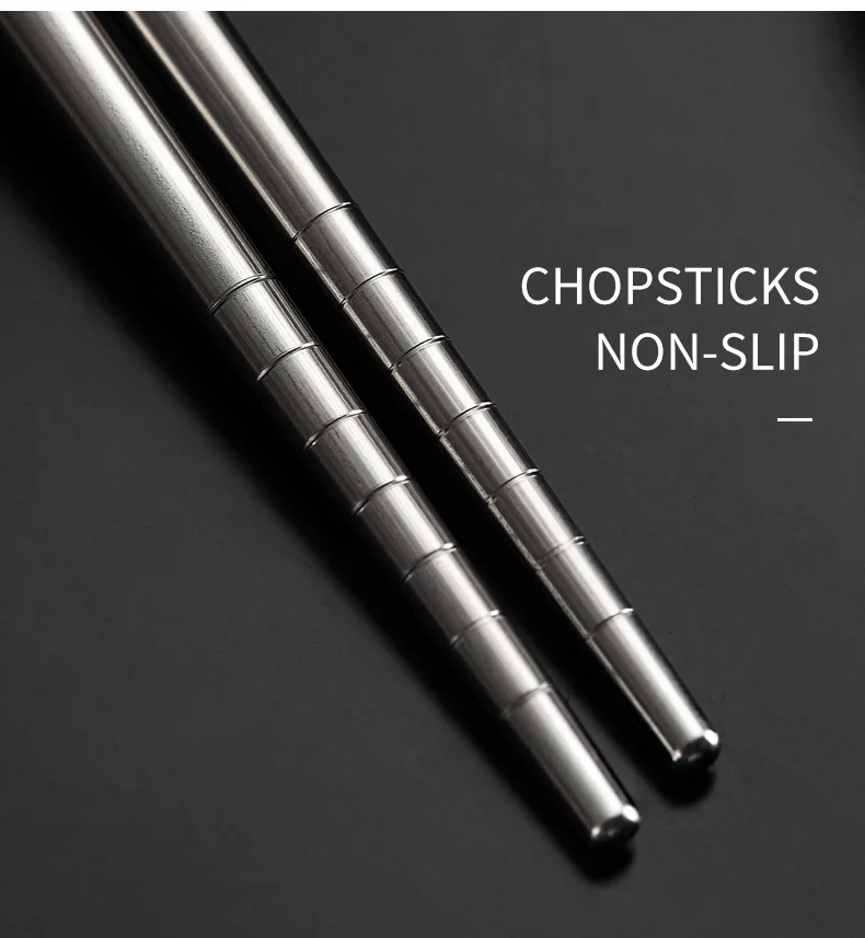 WORTHBUY Portable Travel Tableware Set Stainless Steel Dinnerware With