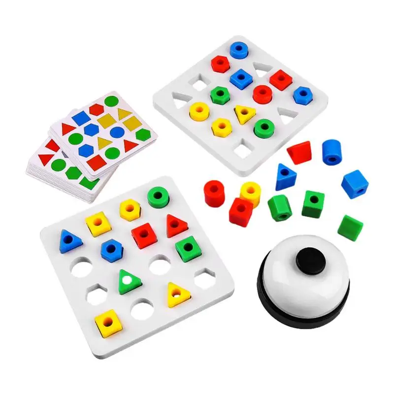 

Shape Matching Game Shape Peg Puzzle Colorful Geometric Shapes Board 2 Player Kids Games Matching Games For Toddlers 1-3 Birthda