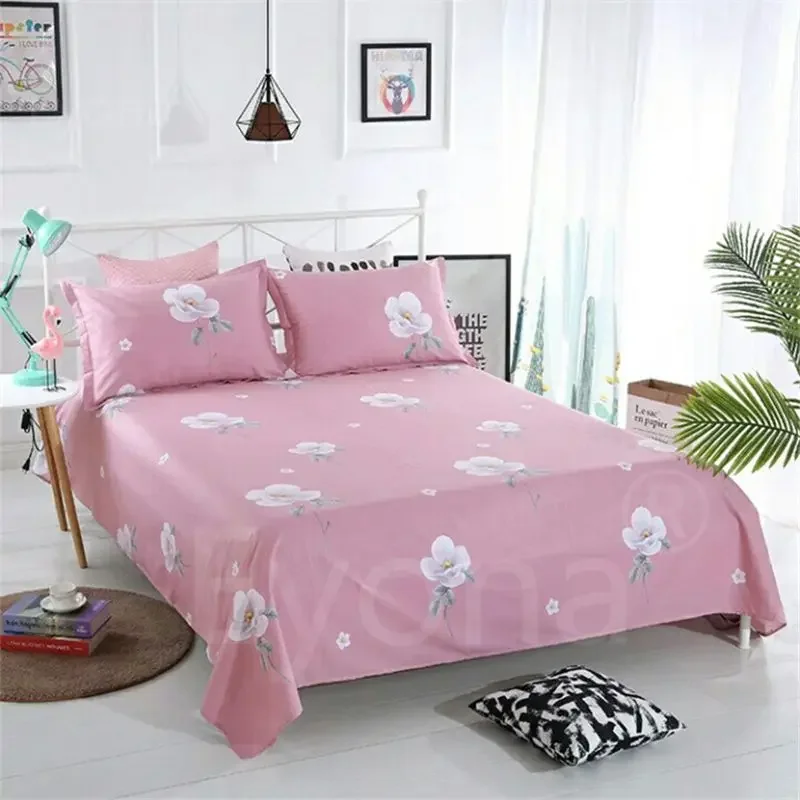 High Quality Flat Sheet Twin Full Queen King Size Solid Color Bed Sheet Skin-friendly Soft Top 1pc Sheet （No Pillow Covers） 4
