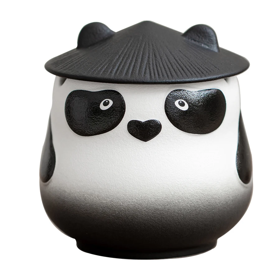 Panda Ceramic Ashtray with Lid Creative Personality Windproof and Fly Ash proof ceramic ashtray
